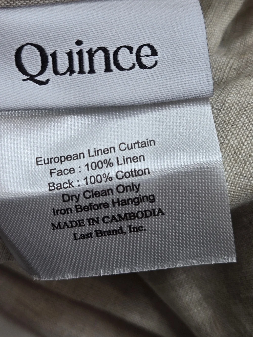 Quince includes 48x84
